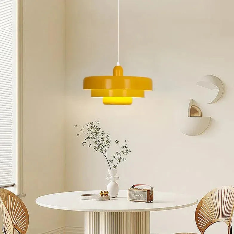 Morandi Layered Pendant Light Dimmable Metal for Dining Room