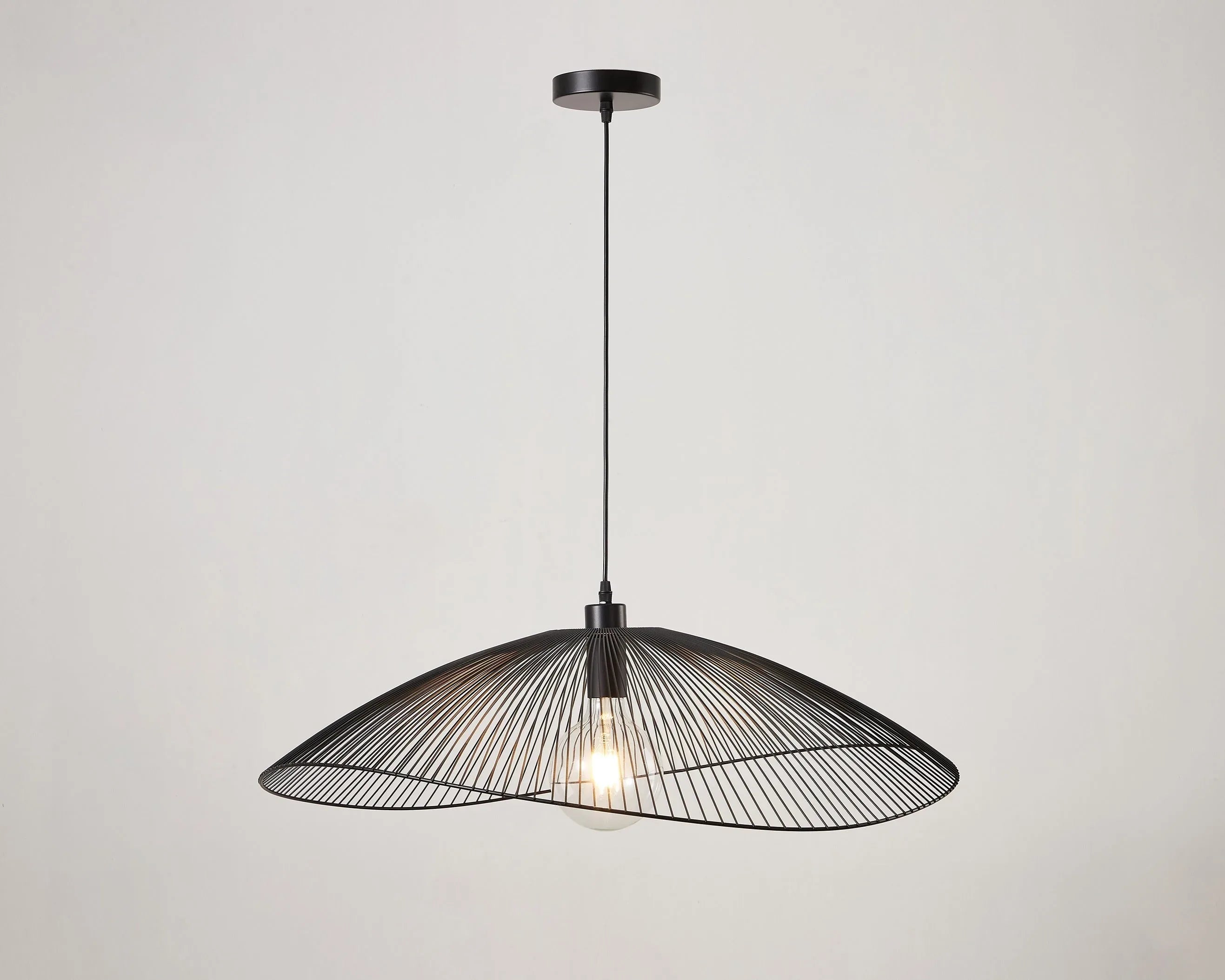 Warwick Pendant – Black Wire Dome Shade