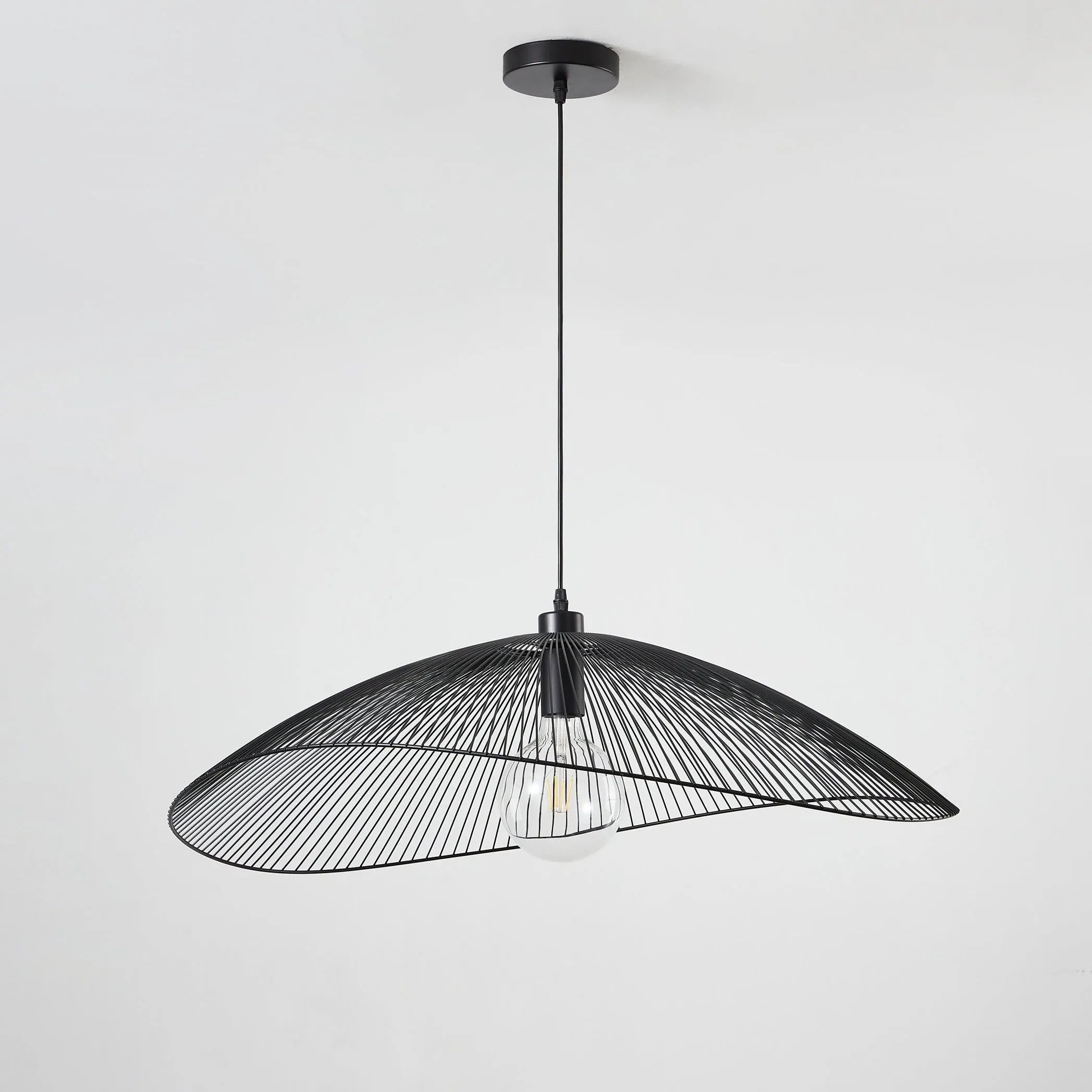 Warwick Pendant – Black Wire Dome Shade
