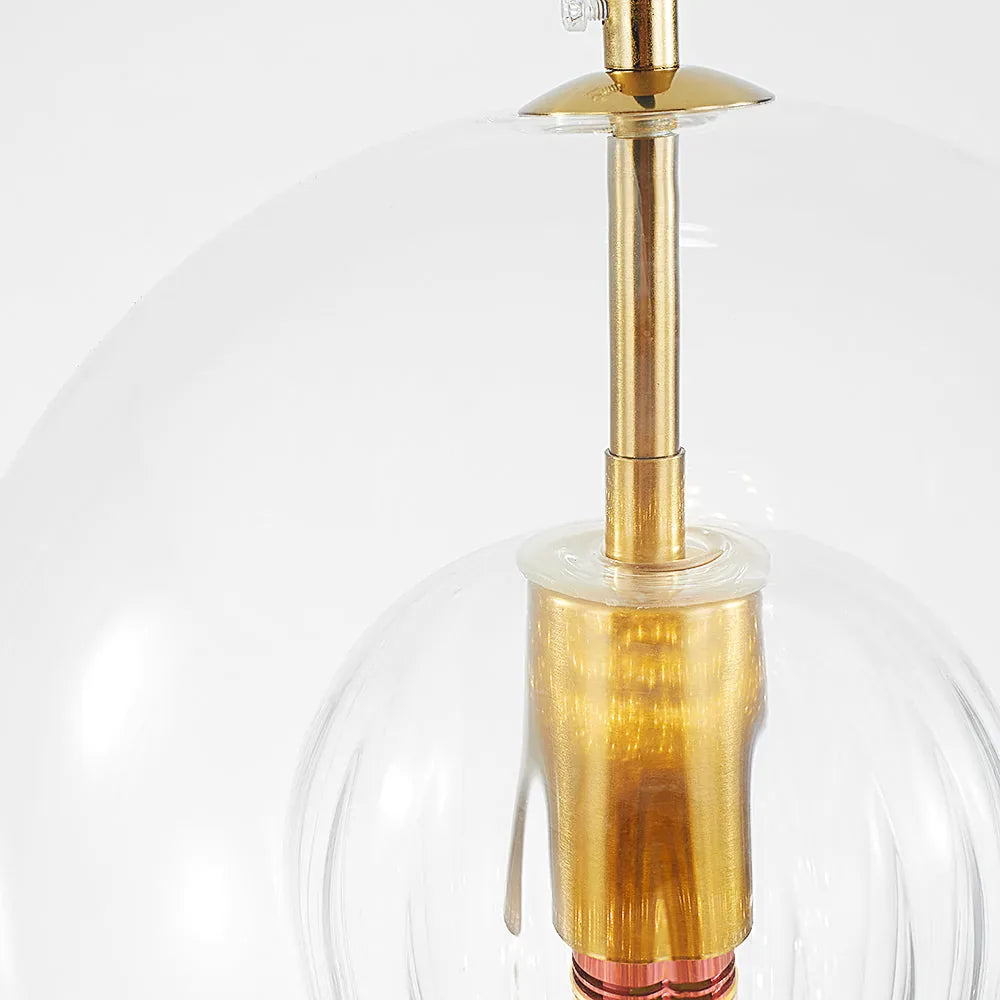 June Glass Globe Pendant Light Clear & Amber
