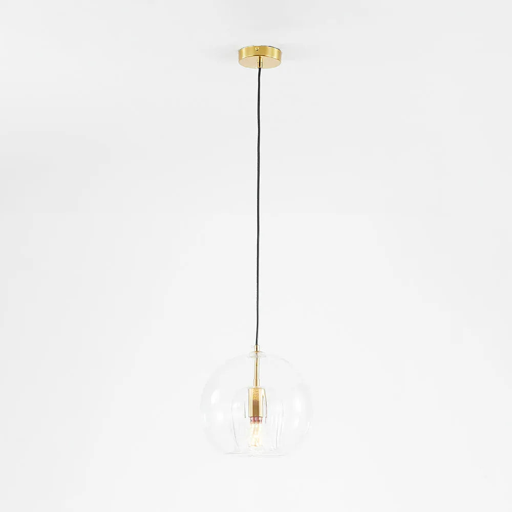 June Glass Globe Pendant Light Clear & Amber