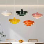 Morandi Layered Pendant Light Dimmable Metal for Dining Room