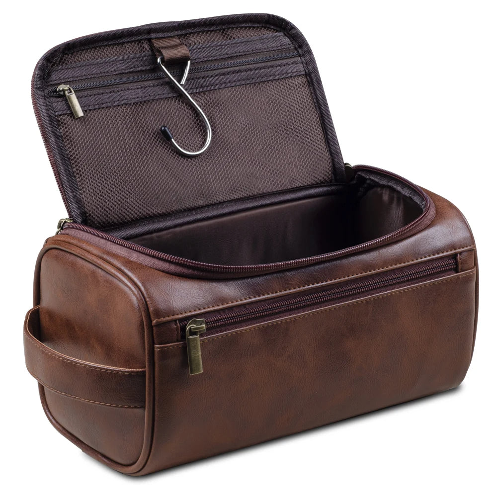 Three-Layer Hanging Toiletry Bag with Water-Repellent Finish