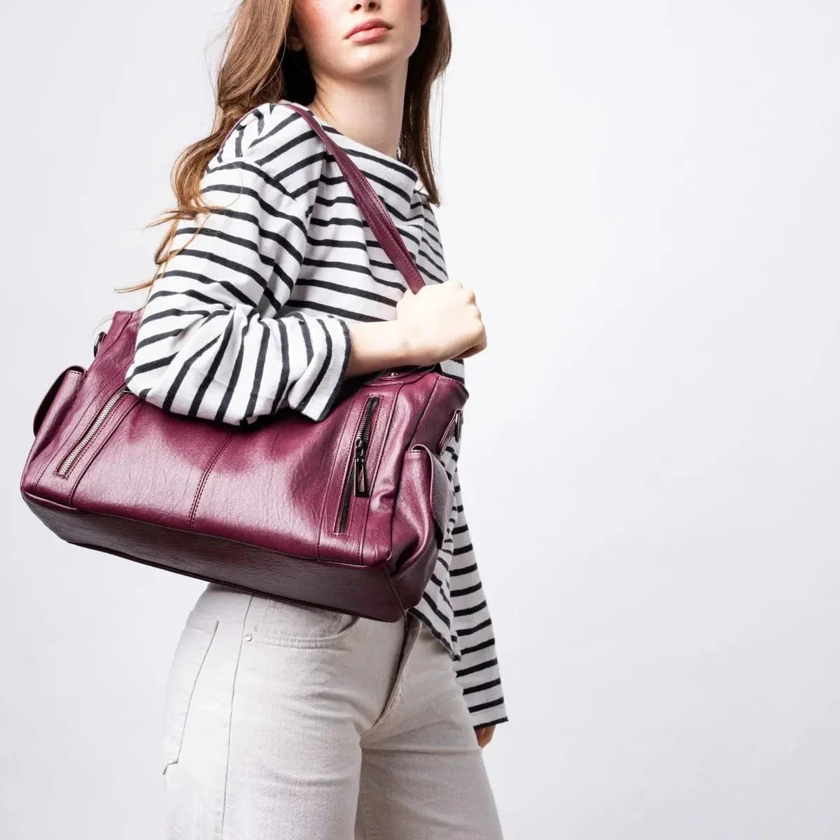 Lioren Timeless Everyday Tote – Elegant Spacious Shoulder Bag in Soft Vegan Leather