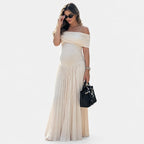 Selara – Maternity Pleated Maxi Dress