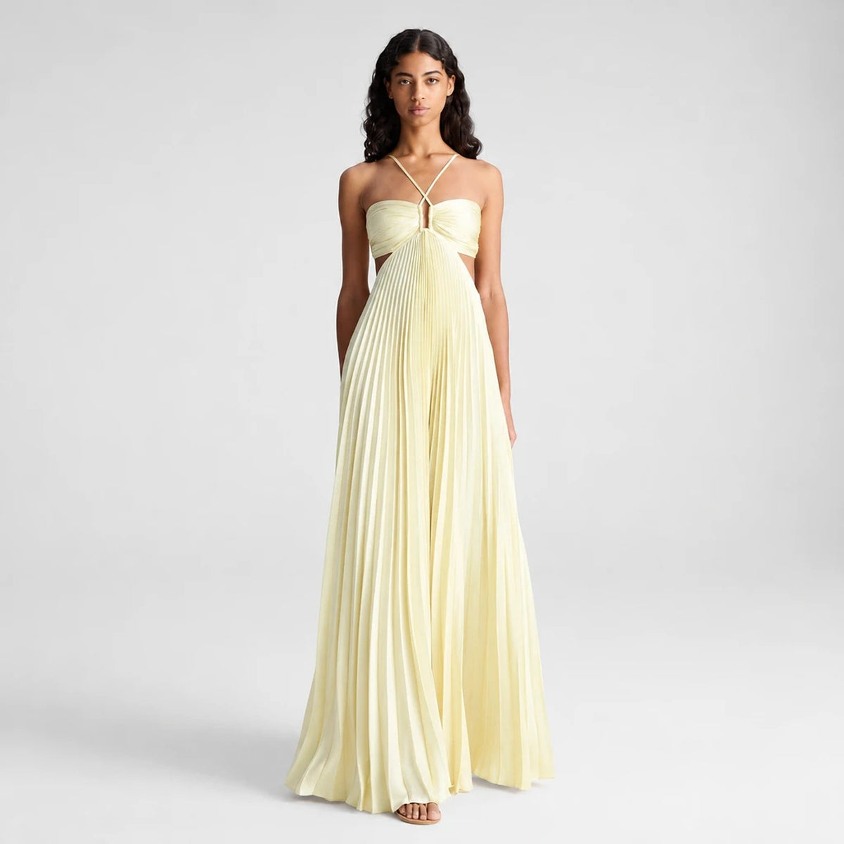 Sonnara – Pleated Halterneck Maxi Dress