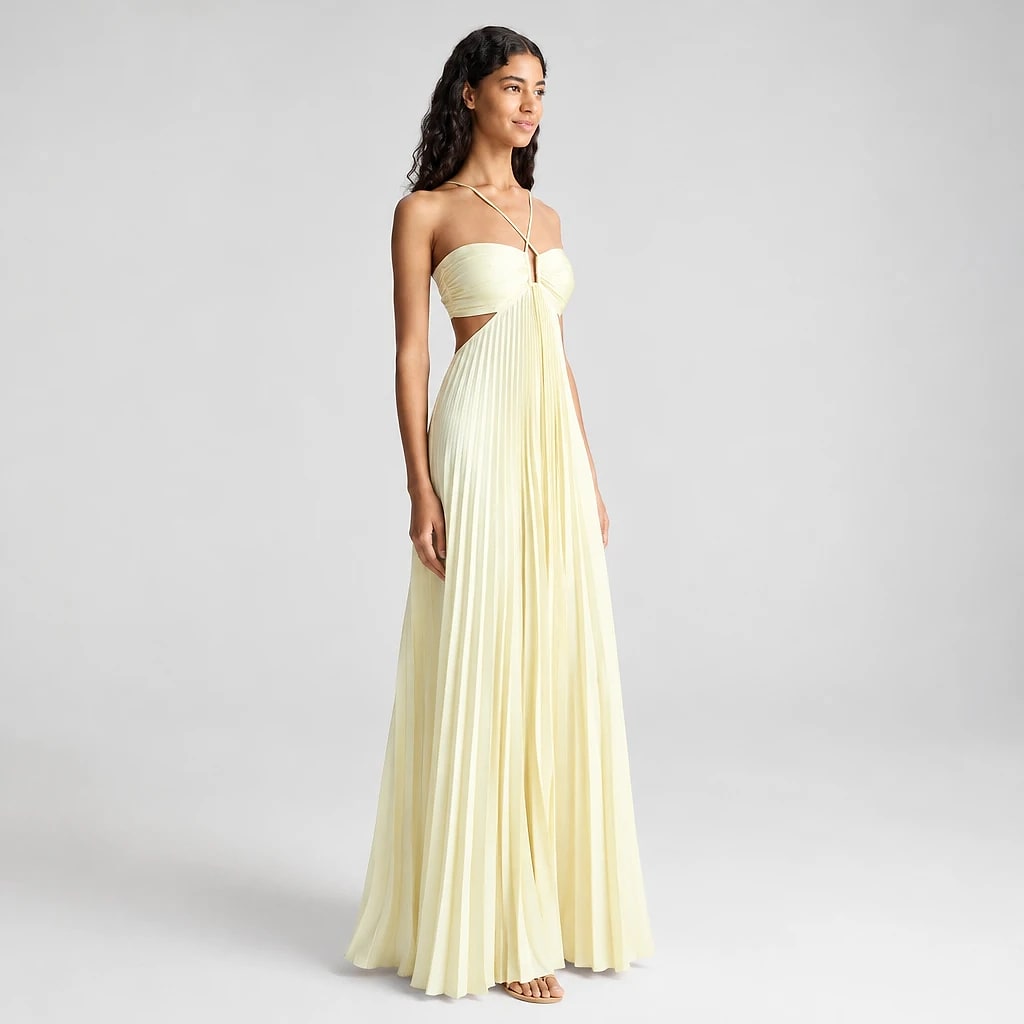 Sonnara – Pleated Halterneck Maxi Dress