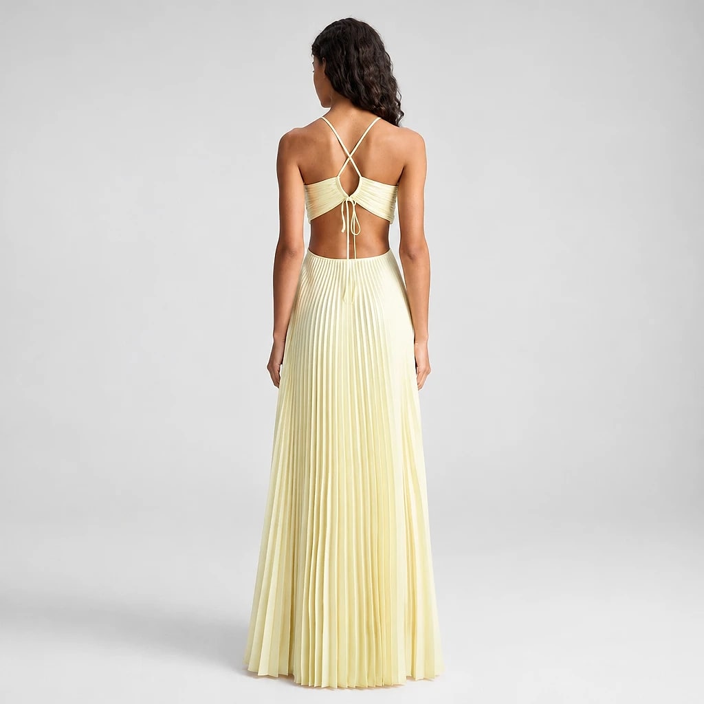 Sonnara – Pleated Halterneck Maxi Dress