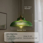 Vintage Glass Pendant Light Green