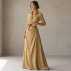 Veloria – Belted Lapel Maxi Dress