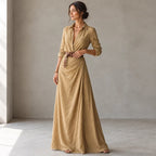 Veloria – Belted Lapel Maxi Dress