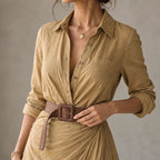 Veloria – Belted Lapel Maxi Dress