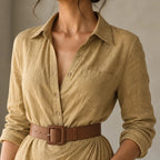 Veloria – Belted Lapel Maxi Dress