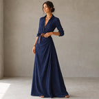 Veloria – Belted Lapel Maxi Dress