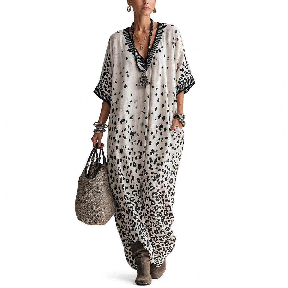 Veloria – Gradient Leopard Maxi Dress