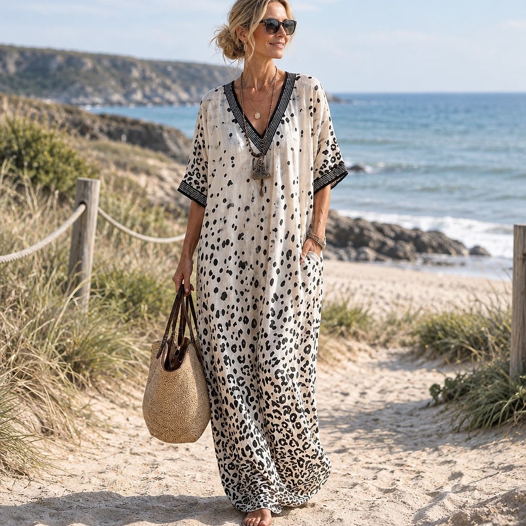 Veloria – Gradient Leopard Maxi Dress