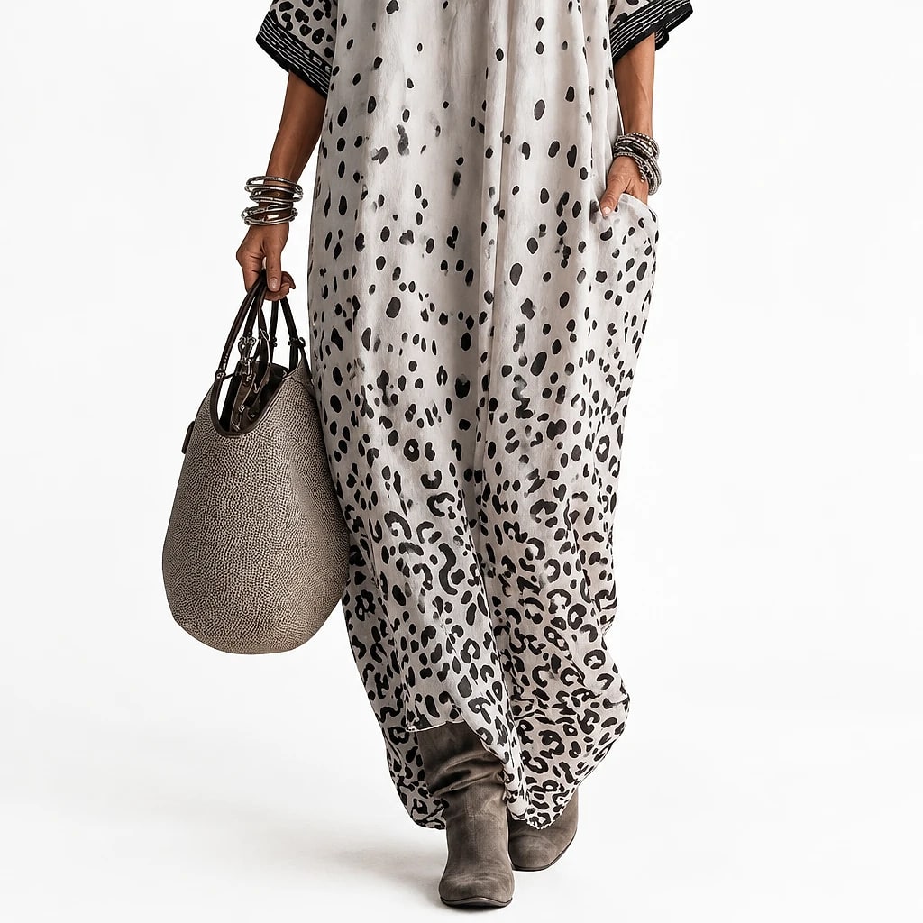 Veloria – Gradient Leopard Maxi Dress