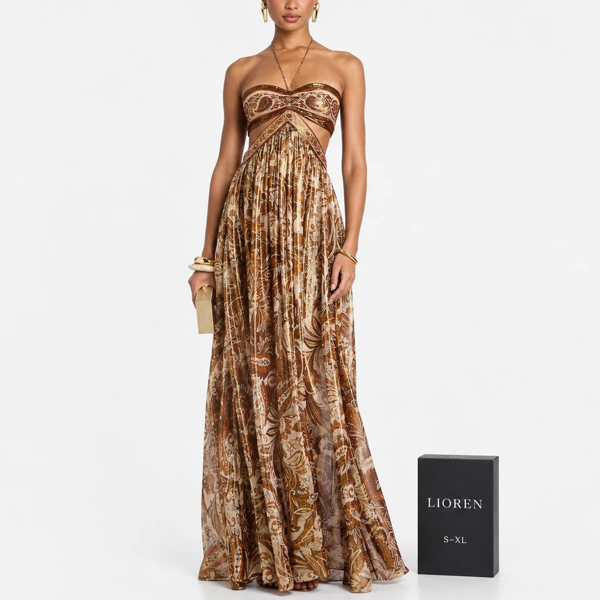 Veloria – Halter Cutout Maxi Dress