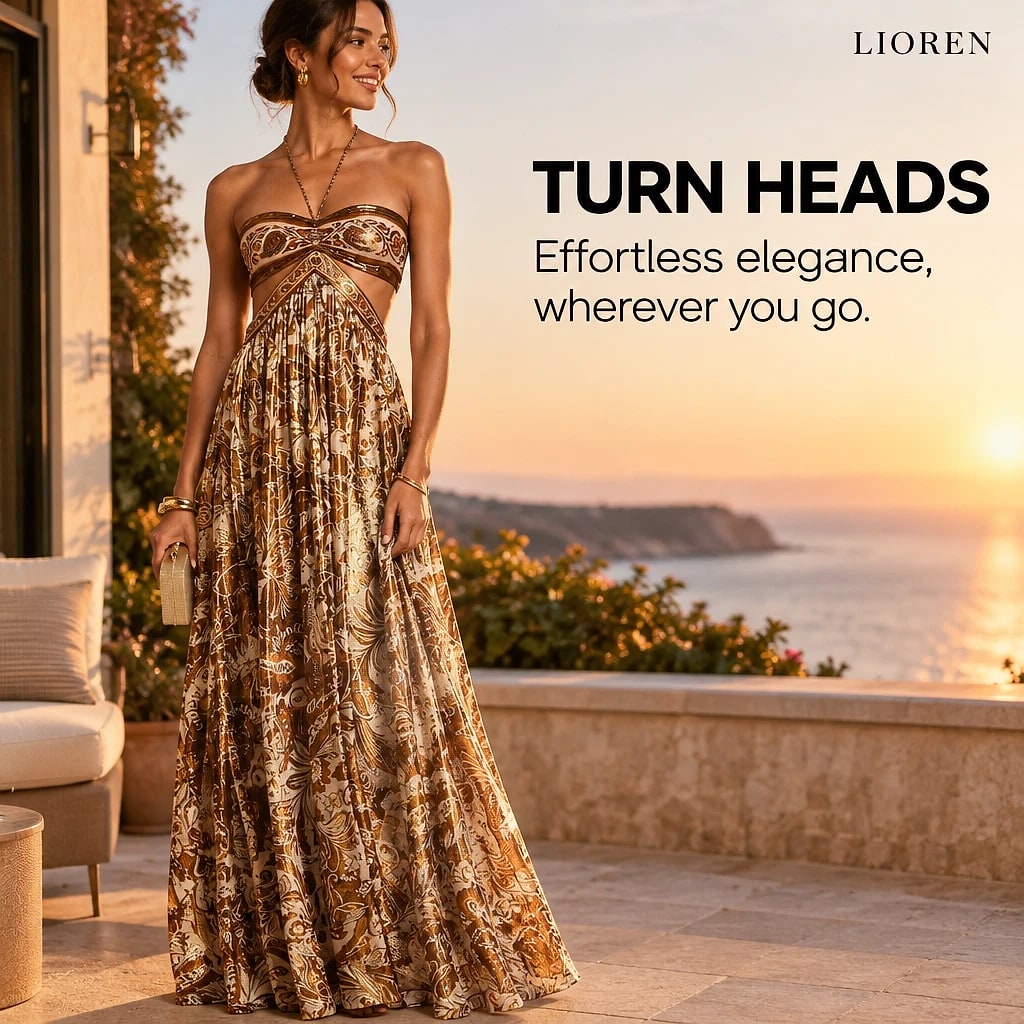 Veloria – Halter Cutout Maxi Dress