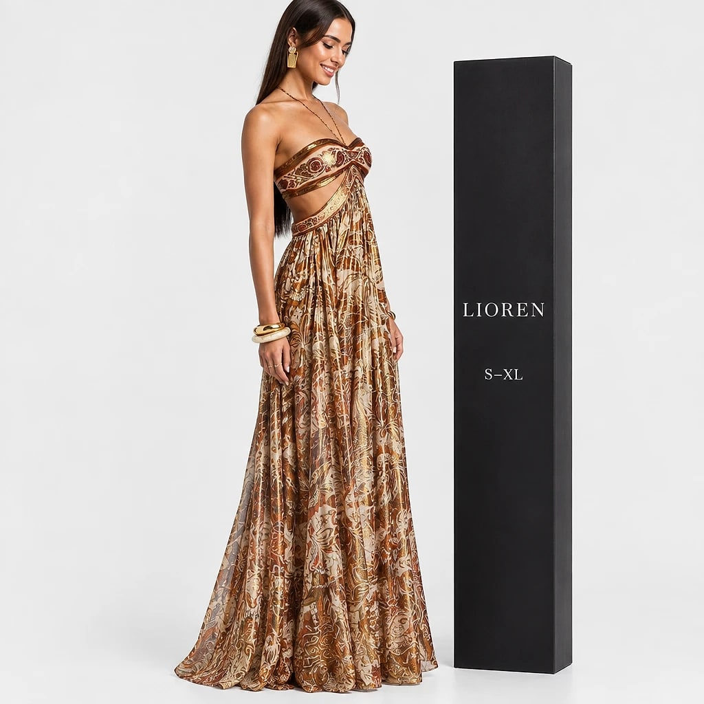 Veloria – Halter Cutout Maxi Dress