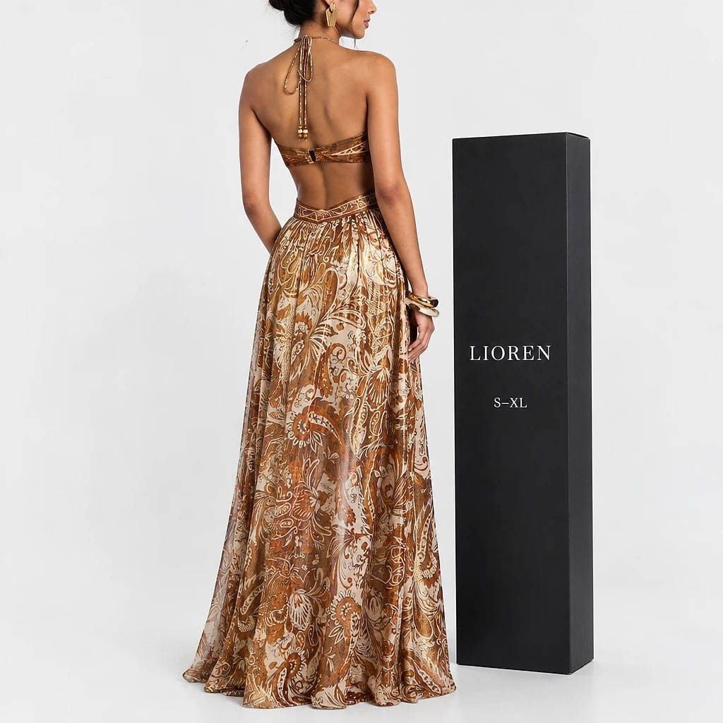 Veloria – Halter Cutout Maxi Dress