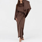 Veloria – Satin Batwing Maxi Dress