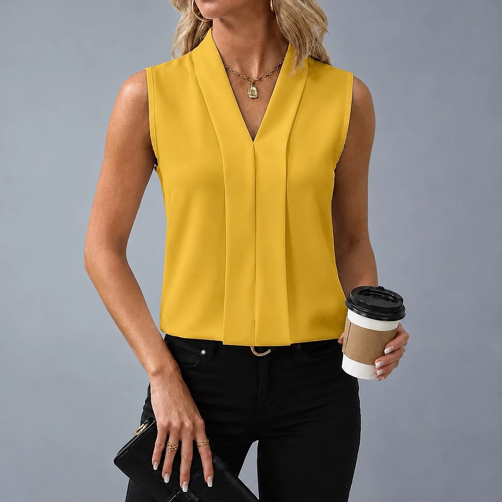 Velorie – Sleeveless V-Neck Blouse