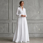 Velorne – Patchwork Linen Maxi Dress