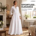 Velorne – Patchwork Linen Maxi Dress
