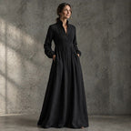 Velorne – Patchwork Linen Maxi Dress