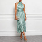 Velorne – Satin Circle Cutout Midi Dress