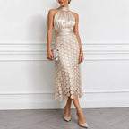 Velorne – Satin Circle Cutout Midi Dress