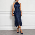 Velorne – Satin Circle Cutout Midi Dress