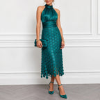 Velorne – Satin Circle Cutout Midi Dress