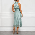 Velorne – Satin Circle Cutout Midi Dress