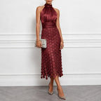 Velorne – Satin Circle Cutout Midi Dress