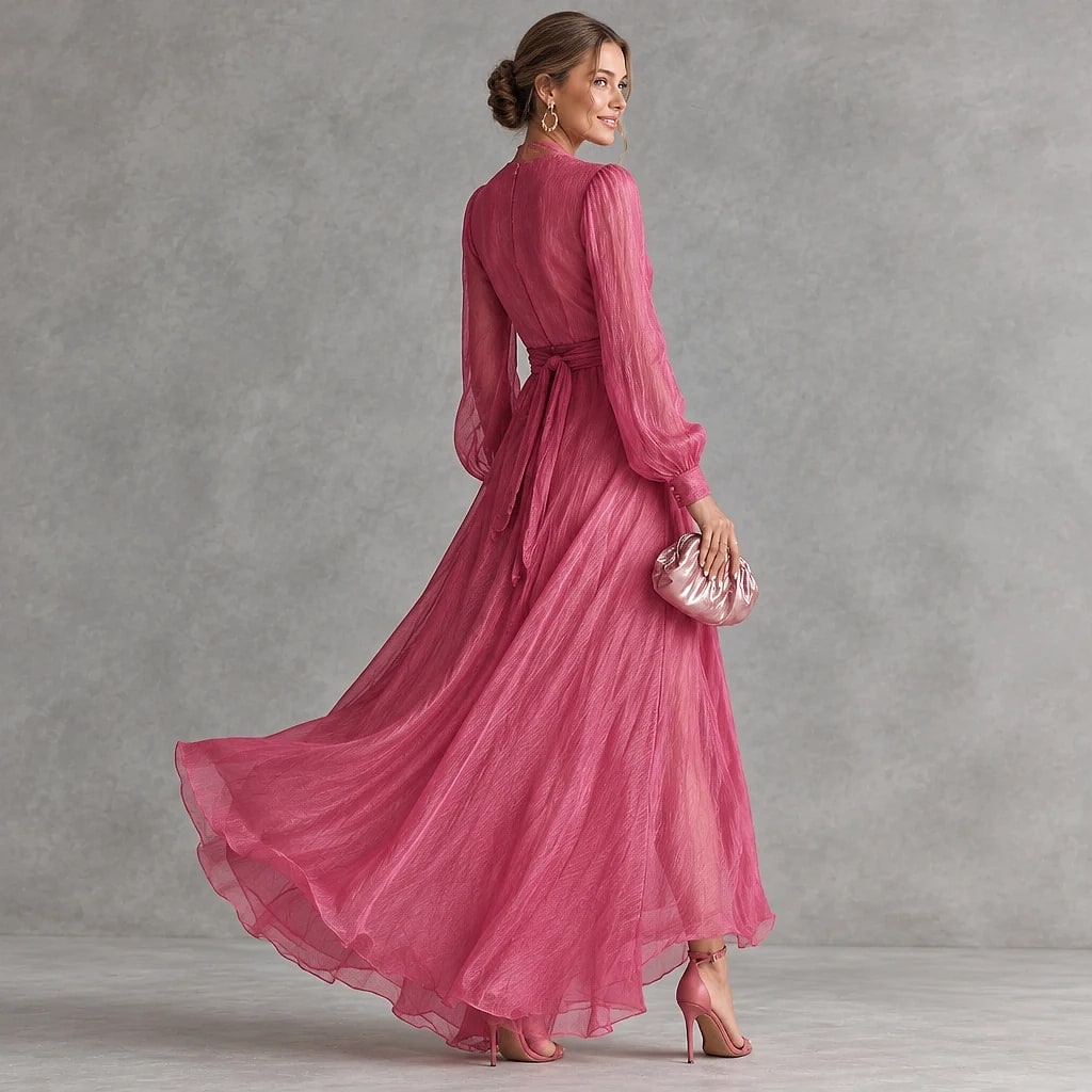 Veloura – Pearl Chiffon Maxi Dress