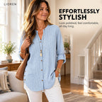 Velouri – V-Neck Striped Blouse