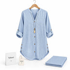 Velouri – V-Neck Striped Blouse