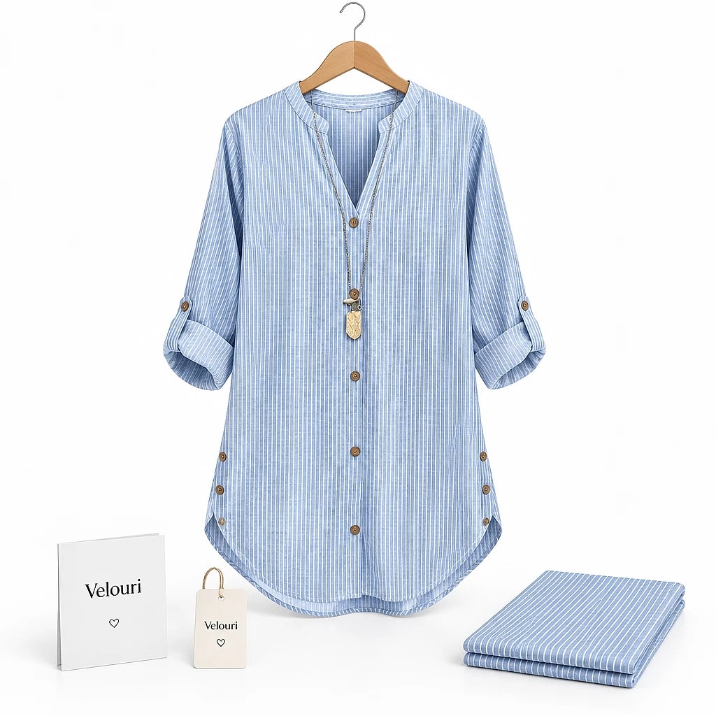 Velouri – V-Neck Striped Blouse