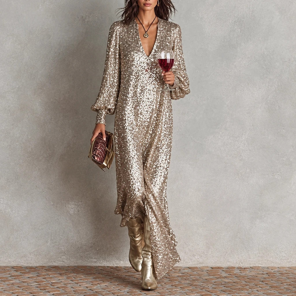 Velourne – Sequin Maxi Party Dress