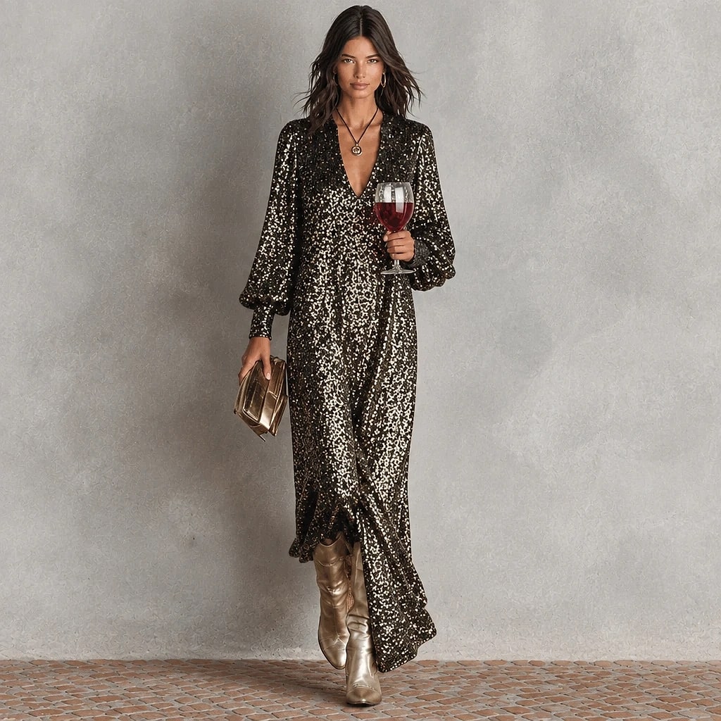 Velourne – Sequin Maxi Party Dress