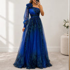 Veltara – One-Shoulder Chiffon Maxi Dress