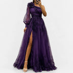 Veltara – One-Shoulder Chiffon Maxi Dress