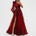 Veltara – One-Shoulder Chiffon Maxi Dress