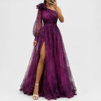 Veltara – One-Shoulder Chiffon Maxi Dress