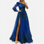 Veltara – One-Shoulder Chiffon Maxi Dress