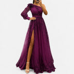 Veltara – One-Shoulder Chiffon Maxi Dress