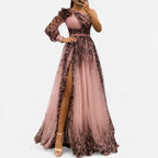 Veltara – One-Shoulder Chiffon Maxi Dress