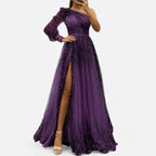 Veltara – One-Shoulder Chiffon Maxi Dress